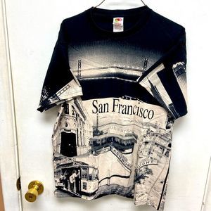 AOP 1990’s San Fransisco T-Shirt size Large Robin Samuel Edwards Teez